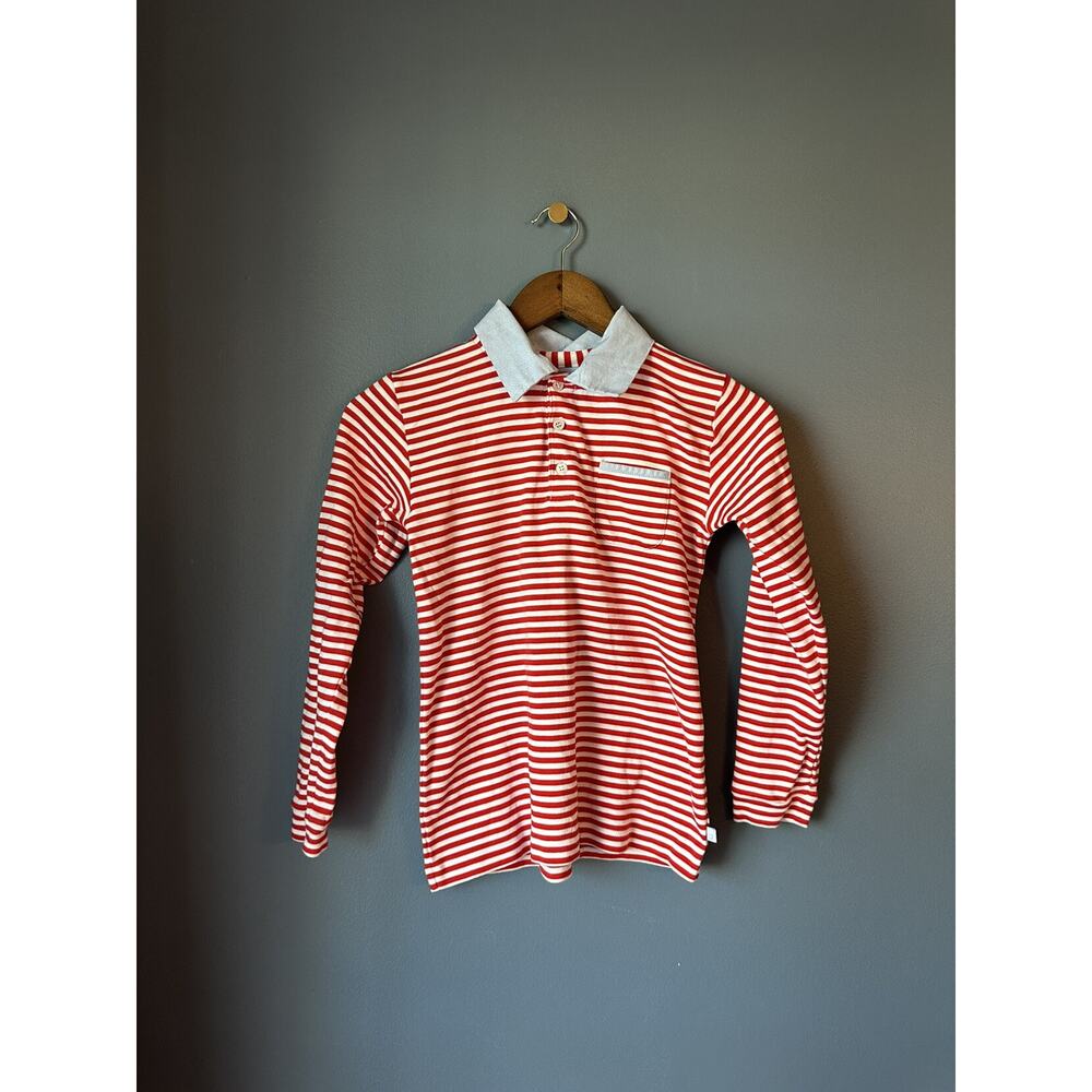 Bella Bliss Red Stripe Polo Shirt with Oxford‎ Collar